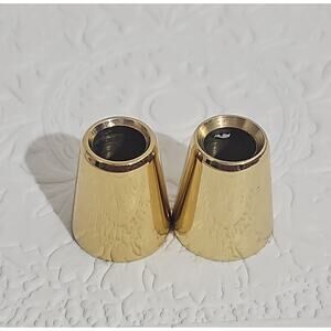 Set of Two Vintage Baldwin Polished Solid Brass Candle Followers Covers